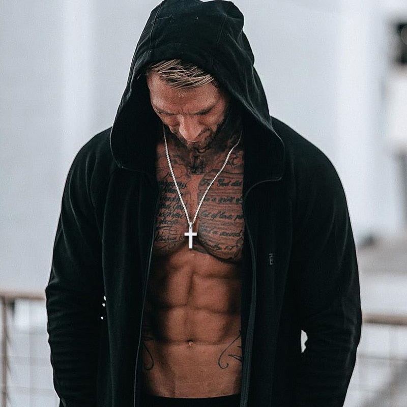 MENS CROSS NECKLACE FOR MEN STAINLESS STEEL JESUS CHRIST PRAYER CROSSES NECKLACES MEN'S JEWELRY RELIGIOUS JESUS PENDANT