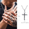 MENS CROSS NECKLACE FOR MEN STAINLESS STEEL JESUS CHRIST PRAYER CROSSES NECKLACES MEN'S JEWELRY RELIGIOUS JESUS PENDANT