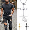 MENS CROSS NECKLACE FOR MEN STAINLESS STEEL JESUS CHRIST PRAYER CROSSES NECKLACES MEN'S JEWELRY RELIGIOUS JESUS PENDANT