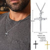 MENS CROSS NECKLACE FOR MEN STAINLESS STEEL JESUS CHRIST PRAYER CROSSES NECKLACES MEN'S JEWELRY RELIGIOUS JESUS PENDANT