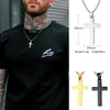MENS CROSS NECKLACE FOR MEN STAINLESS STEEL JESUS CHRIST PRAYER CROSSES NECKLACES MEN'S JEWELRY RELIGIOUS JESUS PENDANT
