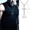 MENS CROSS NECKLACE FOR MEN STAINLESS STEEL JESUS CHRIST PRAYER CROSSES NECKLACES MEN'S JEWELRY RELIGIOUS JESUS PENDANT