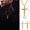 MENS CROSS NECKLACE FOR MEN STAINLESS STEEL JESUS CHRIST PRAYER CROSSES NECKLACES MEN'S JEWELRY RELIGIOUS JESUS PENDANT