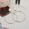 Simple Trendy Gold Sliver Color Geometric Big Round Circle Earrings For Women Fashion Large Hollow Drop Earrings Jewelry