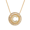 Top Quality AAA Cubic Zircon Long Necklaces Pendant 18KGP Gold Crystal 26 Letter Initial Necklace For Women Dubai Bijoux