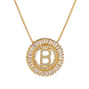 Top Quality AAA Cubic Zircon Long Necklaces Pendant 18KGP Gold Crystal 26 Letter Initial Necklace For Women Dubai Bijoux