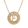 Top Quality AAA Cubic Zircon Long Necklaces Pendant 18KGP Gold Crystal 26 Letter Initial Necklace For Women Dubai Bijoux