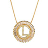 Top Quality AAA Cubic Zircon Long Necklaces Pendant 18KGP Gold Crystal 26 Letter Initial Necklace For Women Dubai Bijoux