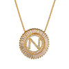 Top Quality AAA Cubic Zircon Long Necklaces Pendant 18KGP Gold Crystal 26 Letter Initial Necklace For Women Dubai Bijoux