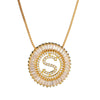 Top Quality AAA Cubic Zircon Long Necklaces Pendant 18KGP Gold Crystal 26 Letter Initial Necklace For Women Dubai Bijoux