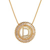 Top Quality AAA Cubic Zircon Long Necklaces Pendant 18KGP Gold Crystal 26 Letter Initial Necklace For Women Dubai Bijoux
