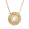Top Quality AAA Cubic Zircon Long Necklaces Pendant 18KGP Gold Crystal 26 Letter Initial Necklace For Women Dubai Bijoux
