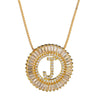 Top Quality AAA Cubic Zircon Long Necklaces Pendant 18KGP Gold Crystal 26 Letter Initial Necklace For Women Dubai Bijoux