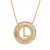 Top Quality AAA Cubic Zircon Long Necklaces Pendant 18KGP Gold Crystal 26 Letter Initial Necklace For Women Dubai Bijoux