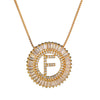 Top Quality AAA Cubic Zircon Long Necklaces Pendant 18KGP Gold Crystal 26 Letter Initial Necklace For Women Dubai Bijoux