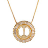 Top Quality AAA Cubic Zircon Long Necklaces Pendant 18KGP Gold Crystal 26 Letter Initial Necklace For Women Dubai Bijoux