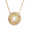 Top Quality AAA Cubic Zircon Long Necklaces Pendant 18KGP Gold Crystal 26 Letter Initial Necklace For Women Dubai Bijoux