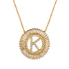 Top Quality AAA Cubic Zircon Long Necklaces Pendant 18KGP Gold Crystal 26 Letter Initial Necklace For Women Dubai Bijoux