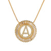 Top Quality AAA Cubic Zircon Long Necklaces Pendant 18KGP Gold Crystal 26 Letter Initial Necklace For Women Dubai Bijoux