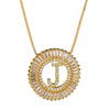 Top Quality AAA Cubic Zircon Long Necklaces Pendant 18KGP Gold Crystal 26 Letter Initial Necklace For Women Dubai Bijoux