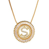 Top Quality AAA Cubic Zircon Long Necklaces Pendant 18KGP Gold Crystal 26 Letter Initial Necklace For Women Dubai Bijoux