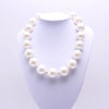 Cream chunky bubble bead necklace 20mm round ABS simulated pearls strand chokers necklace suit baby child jewelry BN141