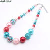 MHS.SUN Colorful Beads Chunky Necklace For Girls Baby Bubblegum Necklace Child Kids Chunky Jewelry Adorable Style