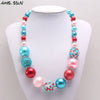MHS.SUN Colorful Beads Chunky Necklace For Girls Baby Bubblegum Necklace Child Kids Chunky Jewelry Adorable Style