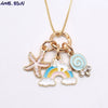 MHS.SUN  design cute diy charm necklace for kids girls ice-cream rainbow pendant necklace children chain jewelry necklace 1pc