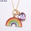 MHS.SUN  design cute diy charm necklace for kids girls ice-cream rainbow pendant necklace children chain jewelry necklace 1pc