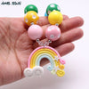MHS.SUN kids girls chunky beads necklace rainbow pendants colorful bubblegum beads necklace for children gift