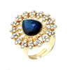 2020 high quality luxury crystal drop mouth adjustable ring microset ring for