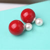 925 Sterling Silver Double Sides Pearl Earrings Studs Jewelry for Women Multicolor