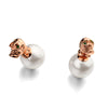 Double Sides Imitation Pearl and Skull Stud Earrings for Women Girls Rose Gold Color Punk Jewelry