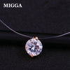 MIGGA Shining CZ Stone Crystal Zircon Necklace Invisible Transparent Fishing Line Chain Necklace for Women