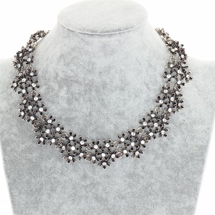 Hot Selling Elegant Women Bib Choker Necklace Antique Gold/Silver Color Statement Short Necklaces Vintage Accessory