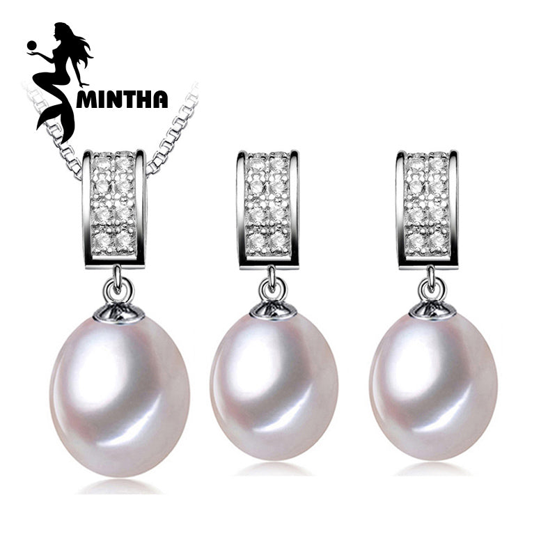 925 Sterling Silve Pearl jewelry sets for women,classic vintage pearl Jewelry stud earrings,jewelry sets for love gift