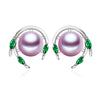 Emerald pearl earrings,green gemstone earrings,wedding earrings for women 2020 new,925 sterling silver stud earrings