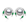 Emerald pearl earrings,green gemstone earrings,wedding earrings for women 2020 new,925 sterling silver stud earrings