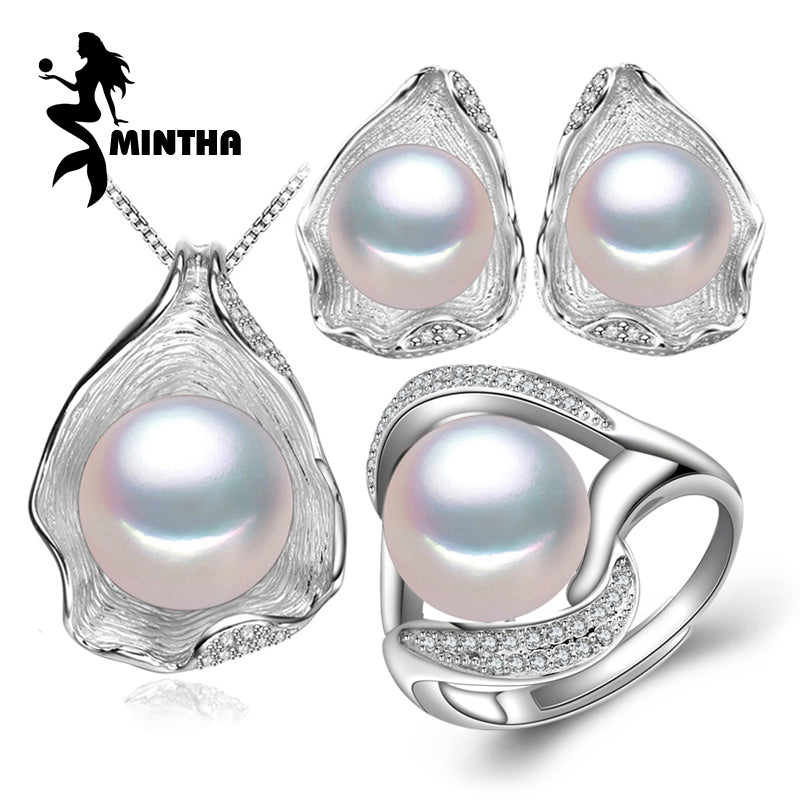 Pearl Jewelry ,925 Sterling Silver Jewelry Sets for Women bohemia Pearl Jewelry Set ,Shell pendant design