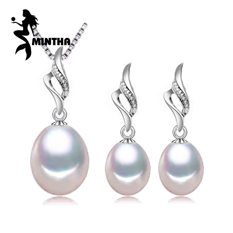 Natural Pearl earrings jewelry sets earrings for Women,wedding fashion Jewelry crown bijoux female Bohemian long earrings