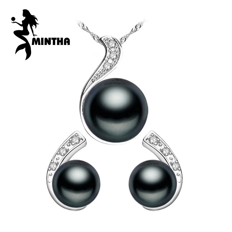 Pearl Jewelry Brand Flower wedding jewelry sets Natural Pearl pendant Necklace women/stud Earrings,gemstone earrings