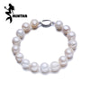 Pearl Jewelry Fashion 9-11mm big pearl Wide Bracelets & Bangles Jewelry pearl charm bracelet,chain link bracelet women