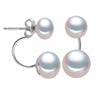 Pearl earrings,(8-9mm and 6-7mm beads)wedding engagement jewelry two ways wearing methods 925 silver stud earrings