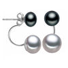 Pearl earrings,(8-9mm and 6-7mm beads)wedding engagement jewelry two ways wearing methods 925 silver stud earrings