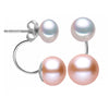 Pearl earrings,(8-9mm and 6-7mm beads)wedding engagement jewelry two ways wearing methods 925 silver stud earrings