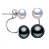 Pearl earrings,(8-9mm and 6-7mm beads)wedding engagement jewelry two ways wearing methods 925 silver stud earrings