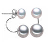 Pearl earrings,(8-9mm and 6-7mm beads)wedding engagement jewelry two ways wearing methods 925 silver stud earrings