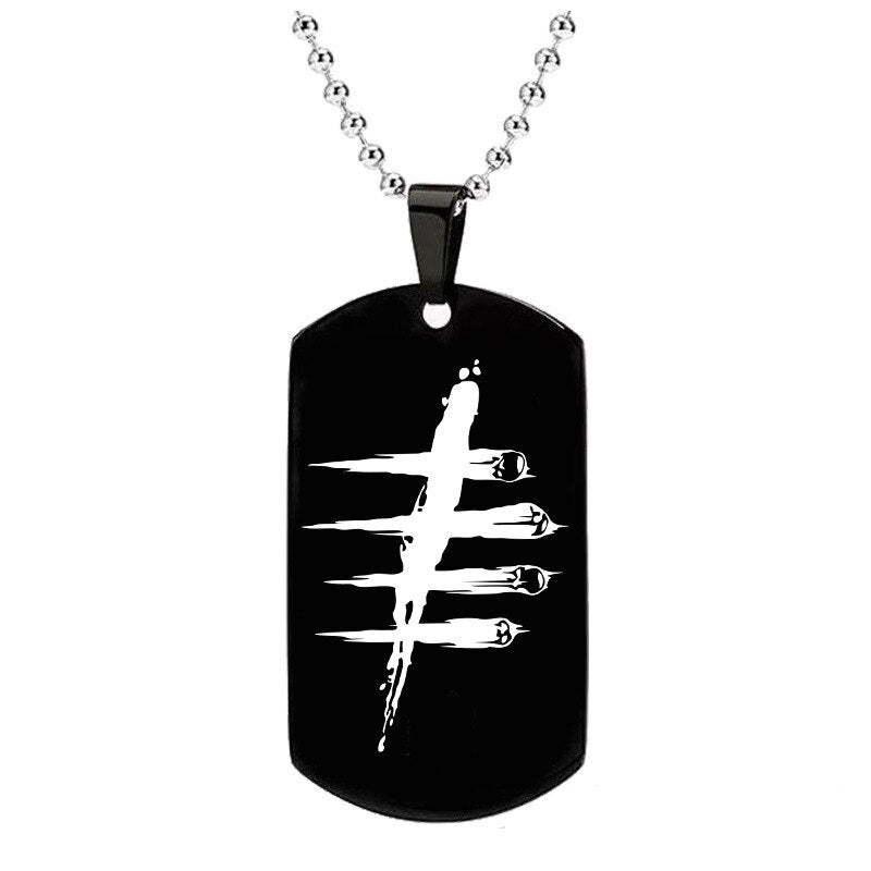 MIQIAO Dead by Daylight Stainless Steel Titanium Army Badge Pendant Chains Necklace for Men Boys Women Friends Gift Goth Choker