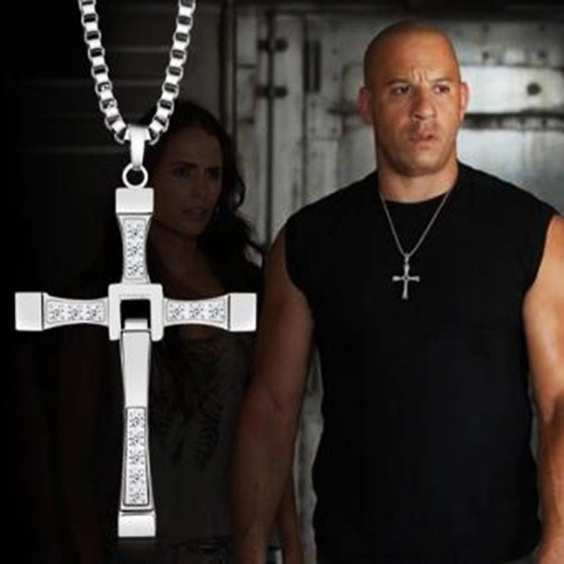 MIQIAO Fast and Furious 6 7 8 Hard Gas Actor Hip Hop Dominic Toretto Cross Necklace Pendant for Men Friend Gift  Jewelry